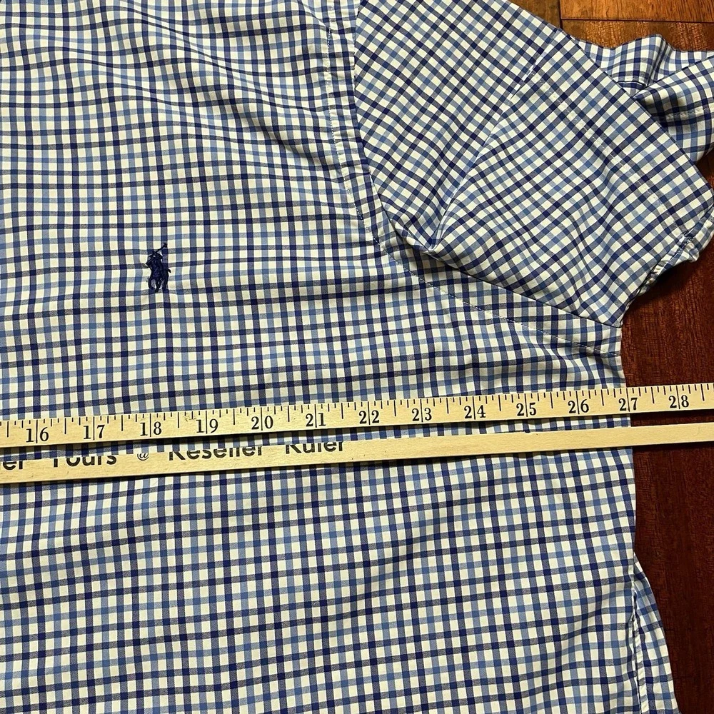 Ralph Lauren Shirt Mens 2XL Plaid RL Untucked Classic Performance Button Down